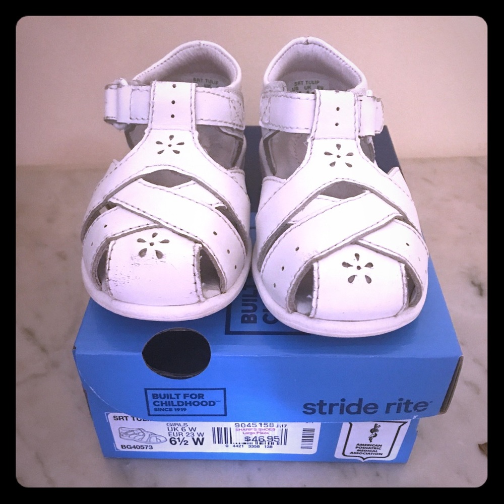 Little girls white sandals